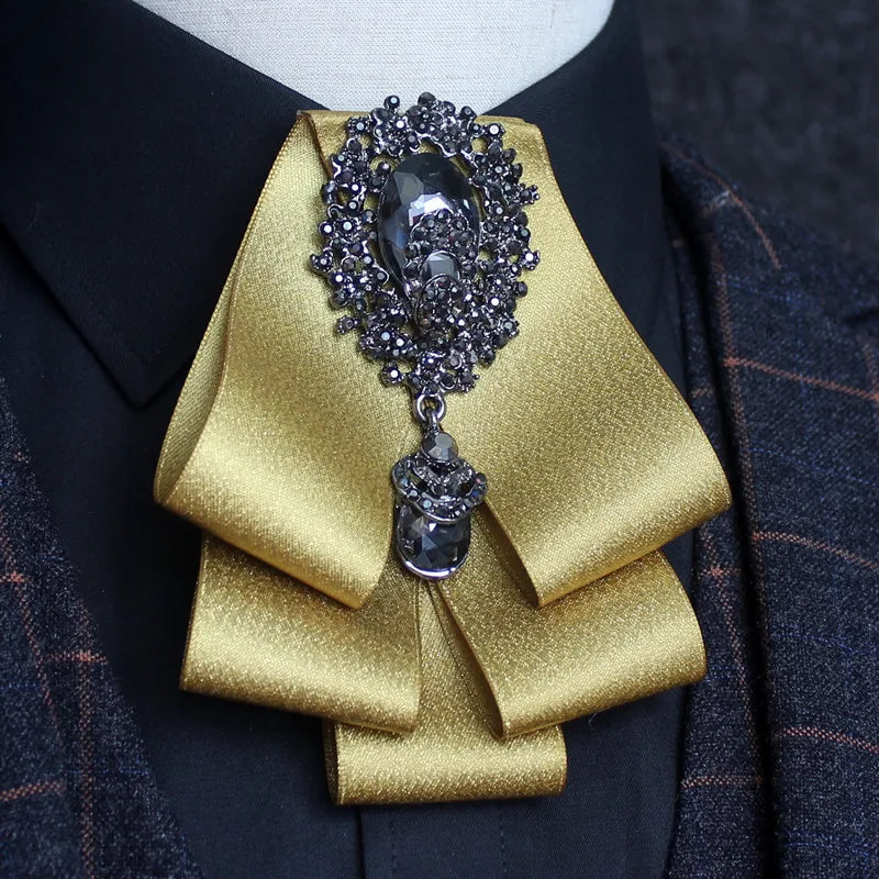 Men's Bow Tie Rhinestone Ribbon British Business Banquet