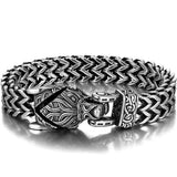 Nordic Viking Bracelet for Men Vintage Wolf Head