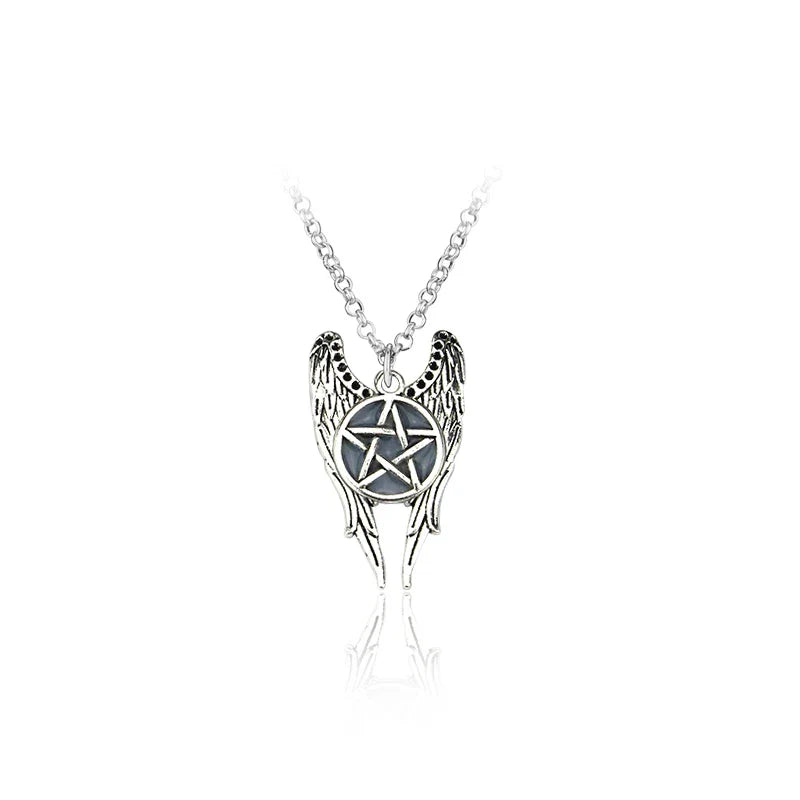 Movie Supernatural Dean Leather Rope Coppery Pendant Necklace