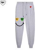 Men Women Spring Autumn Pants Heart Cartoon Embroidery
