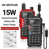 Baofeng UV-5R Plus 15W UHF/VHF Tri-Power Walkie Talkie