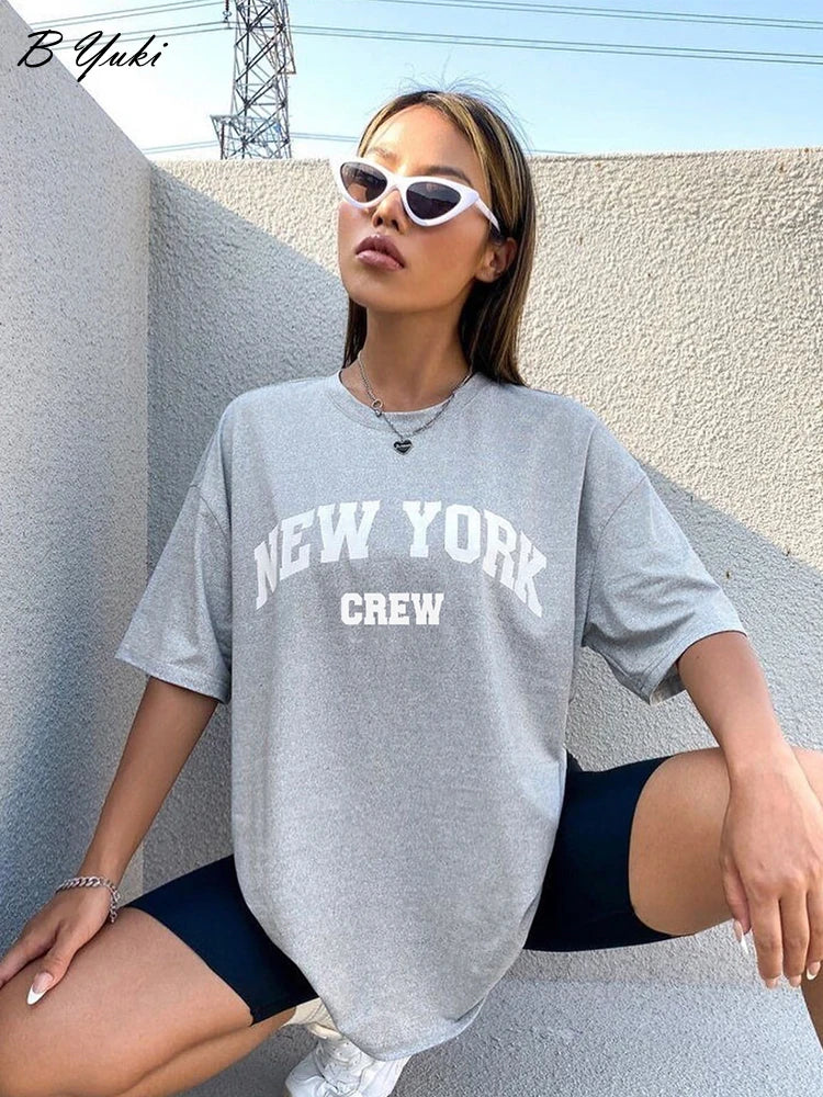Blessyuki Summer Plus Size Cotton Tshirts Women 2023