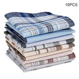 10Pcs Square Multicolor Plaid Stripe Men Women Pocket