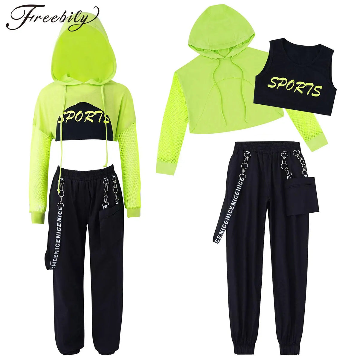 Kids Girls Jazz Hip Hop Dance Costume Street