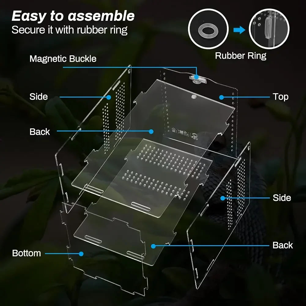 Magnetic Acrylic Case Nano Arboreal Tarantula Enclosure Reptile