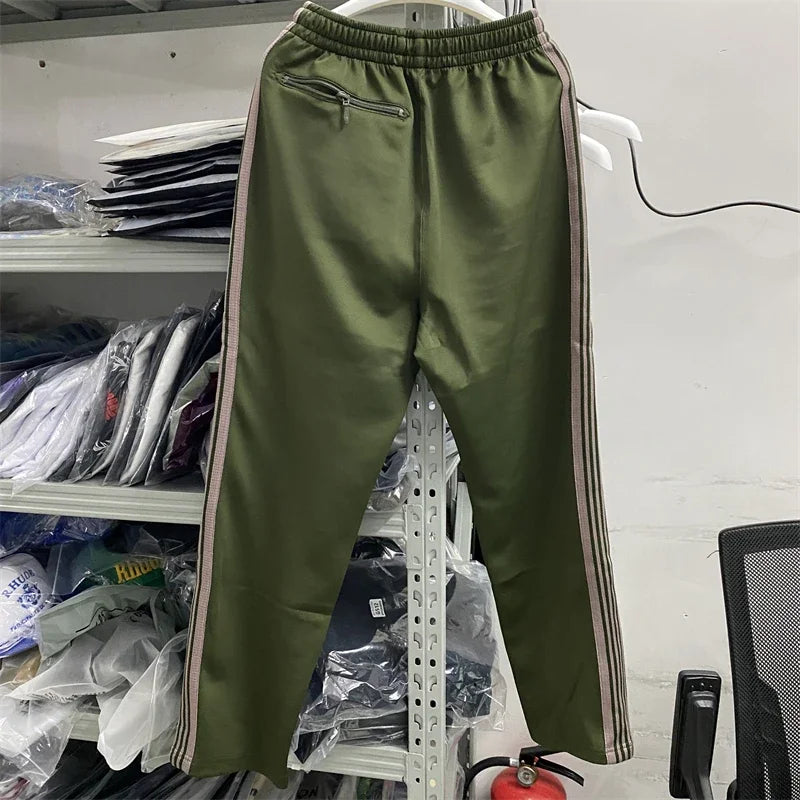 New Army Green Needles Pants Men Women 1:1