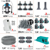 60W Self-Priming Pressurize Pump Mist Nozzle Watering System