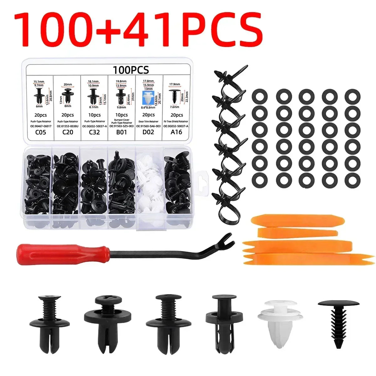 100/415/680PCS Car Fastener Clips Mixed Car Fasteners Door