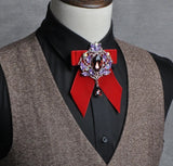 Men's Wedding Bow Tie Pins Set Luxury Rhinestone