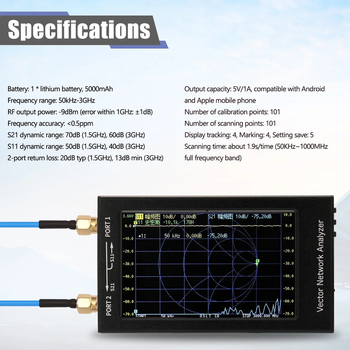 S-A-A-2 NanoVNA-F V2 Vector Network Analyzer Digital Nano