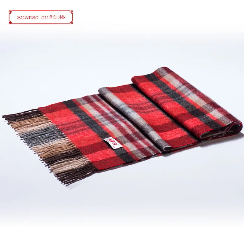 High Quality 100 Wool Scarf Men Autumn Winter