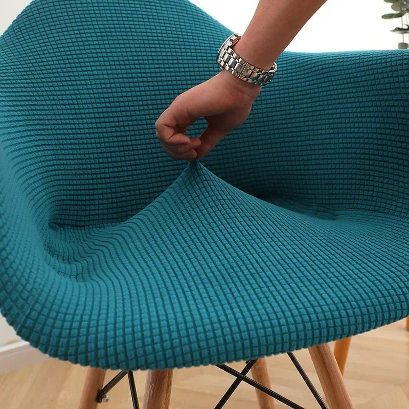 Shell Curved Chair Cover Washable Removable Armless Chair