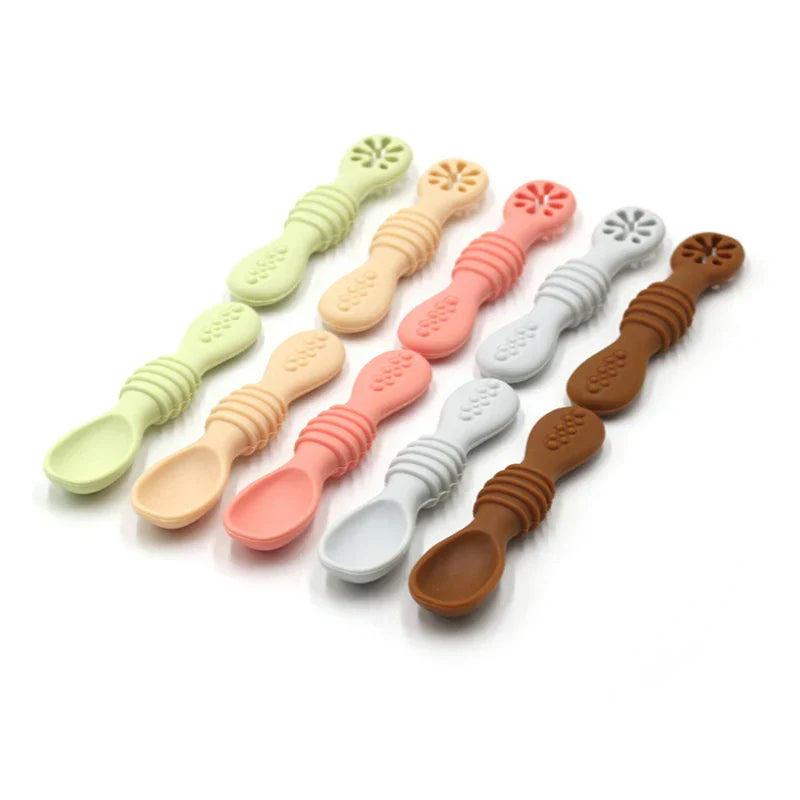 BPA Free Baby Pre-Spoon Set Silicone Self Feeding