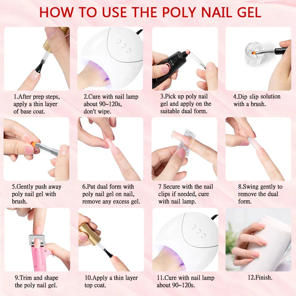 Poly Nail Gel Kit with 6W Nail Dryer