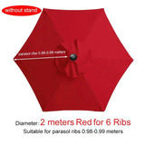 2m 6 Rib Patio Umbrella Canopy Replacement Parasol