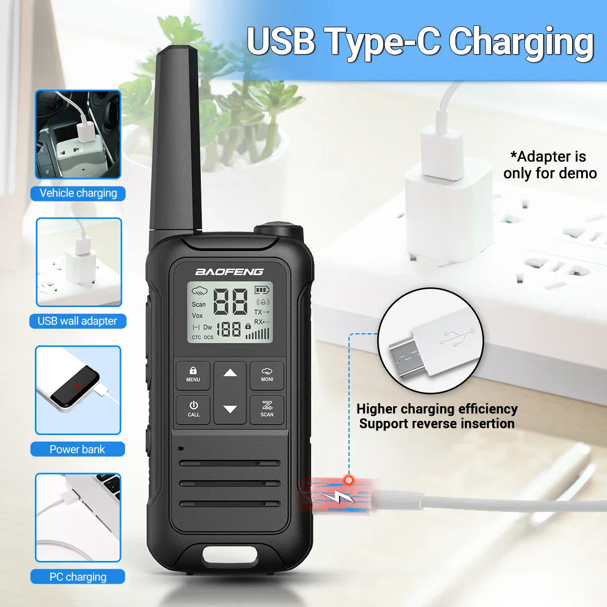 2pcs Baofeng F22 PMR FRS Walkie Talkie Type-c