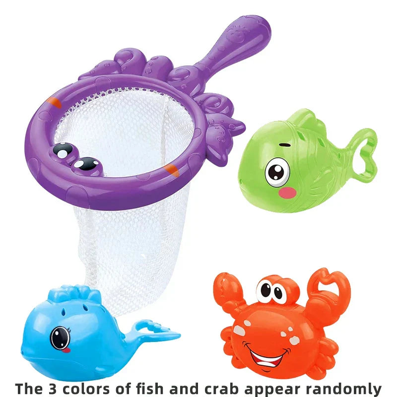 Bath Toys Fishing Games Fish Net Squirt Fishes