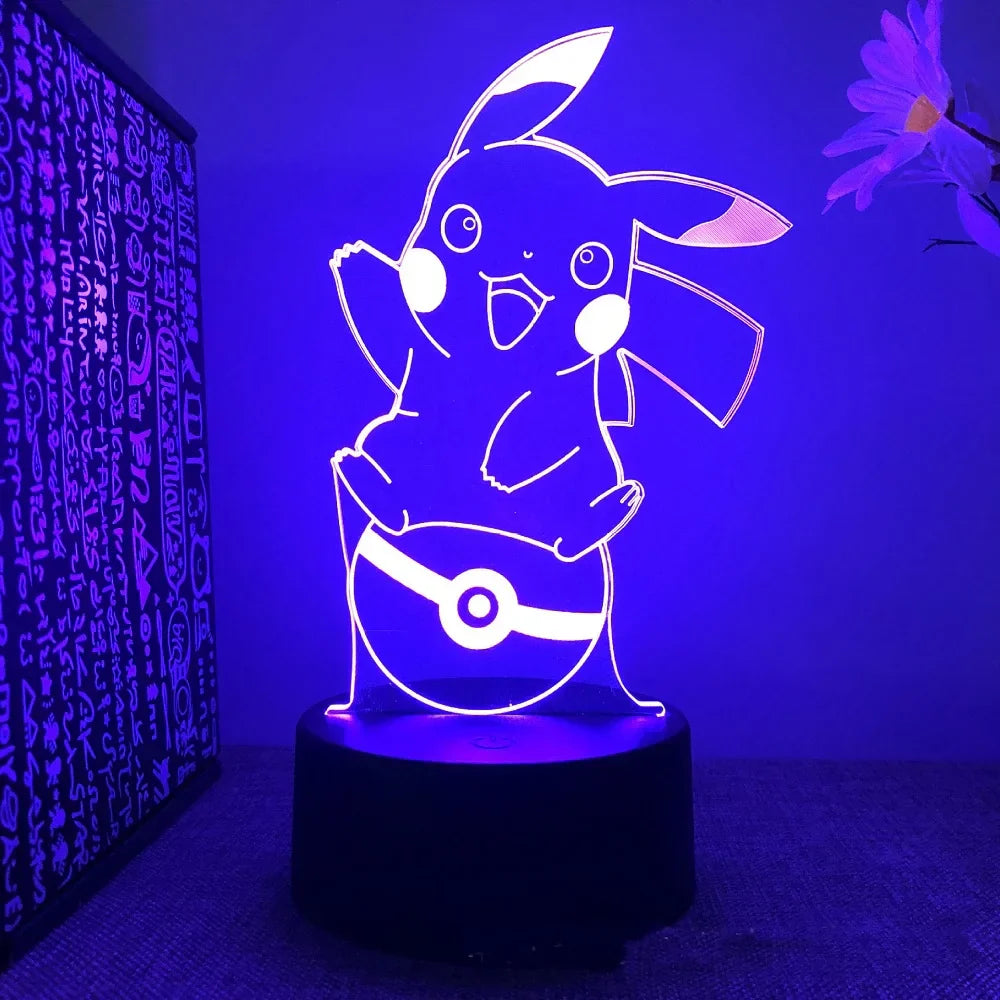 Pokemon Pikachu Charizard Anime Figures 3D Led Night