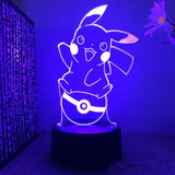 Pokemon Pikachu Charizard Anime Figures 3D Led Night