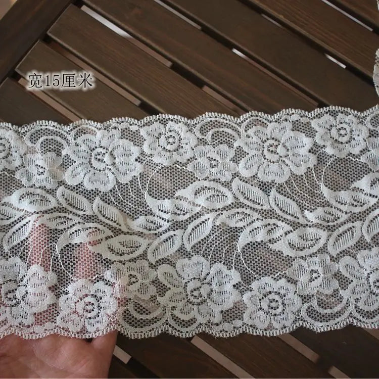 Elastic Hollow Floral Embroidery Lace Ribbon, DIY Apparel