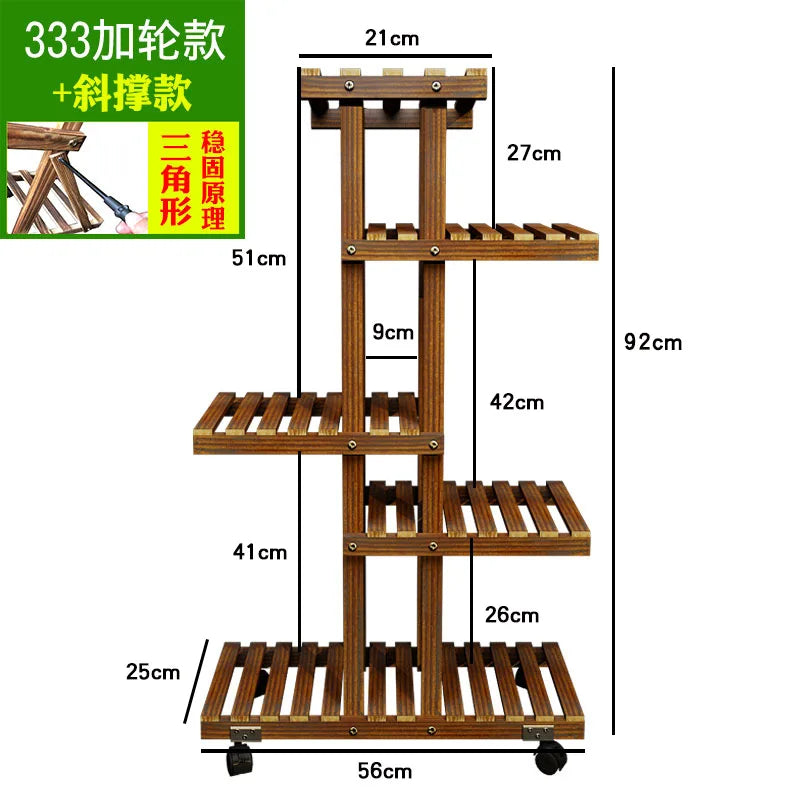 Balcony Flower Rack Multi-Layer Shelf Household Indoor Solid