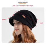 Fleece Lined Knitted Hat Casual Thickened Short Brim