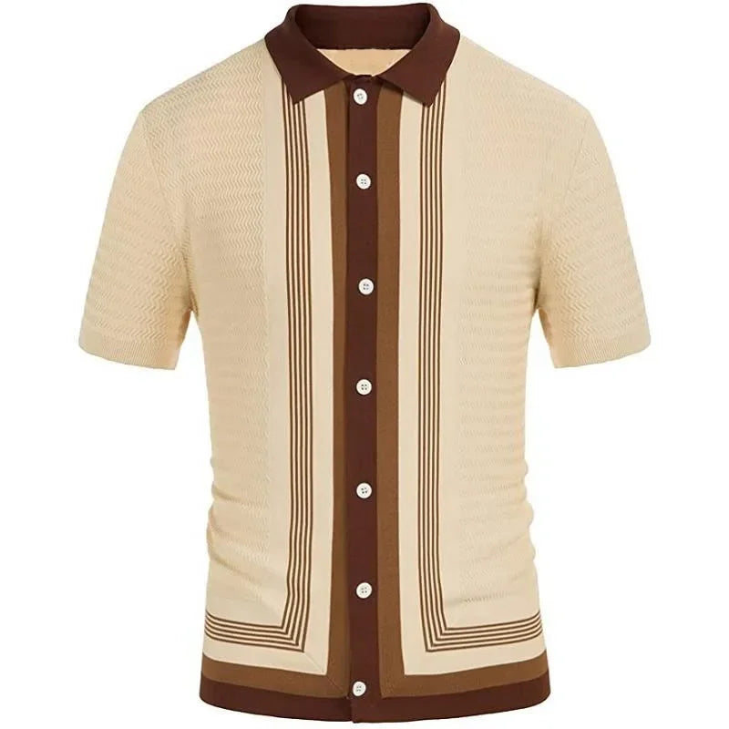 Men's Summer Short Sleeve Polo Shirts Knitted Business