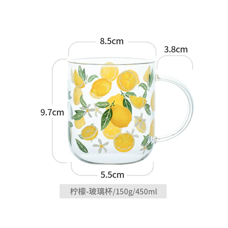 Heat-Resistant with Handle Glass Mug Breakfast Milk Cup