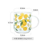 Heat-Resistant with Handle Glass Mug Breakfast Milk Cup