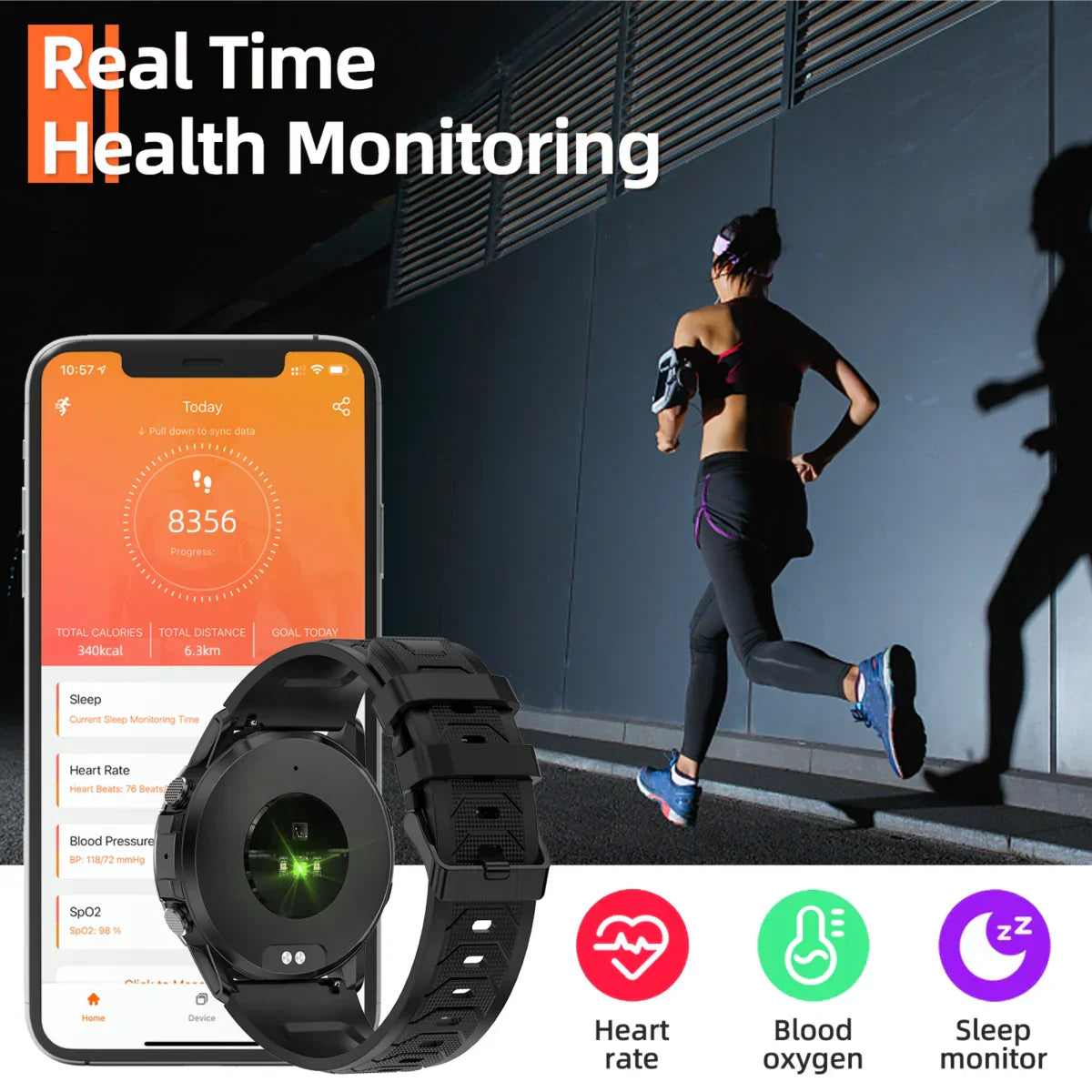 WEOFLY Smart Watch 1.43inch Large AMOLED Screen BlE5.2