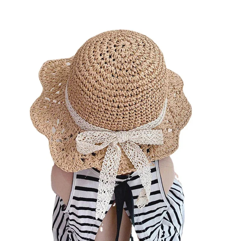 Fashion Baby Petal Brim Straw Woven Hat Sun