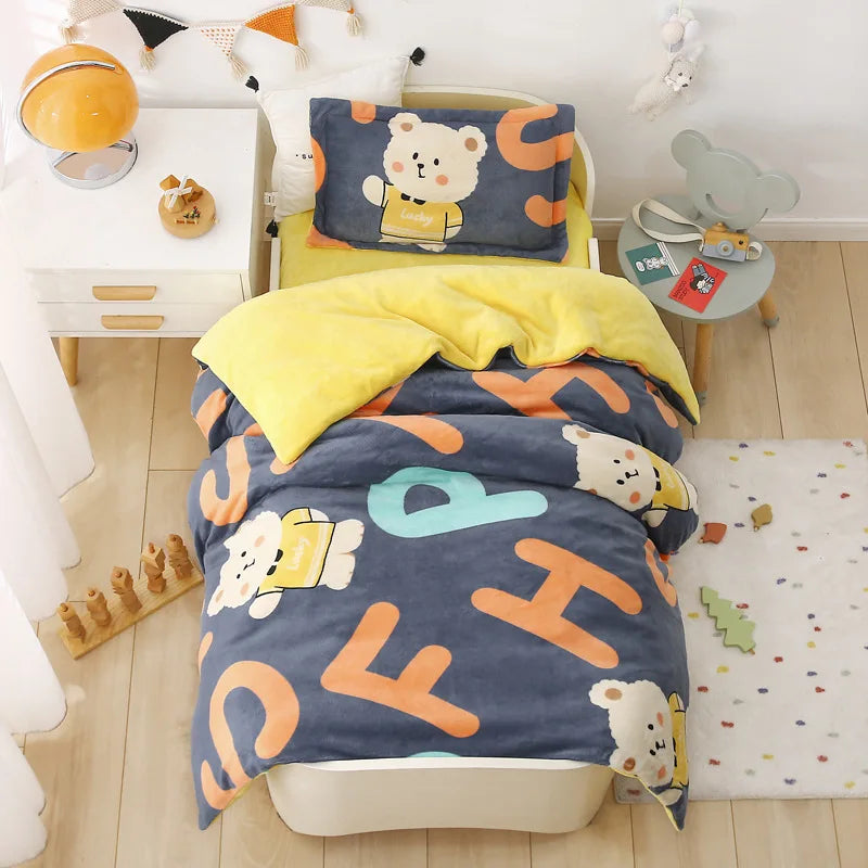 Baby Cartoon Print Bedding Set Duvet Covers Pillowcases