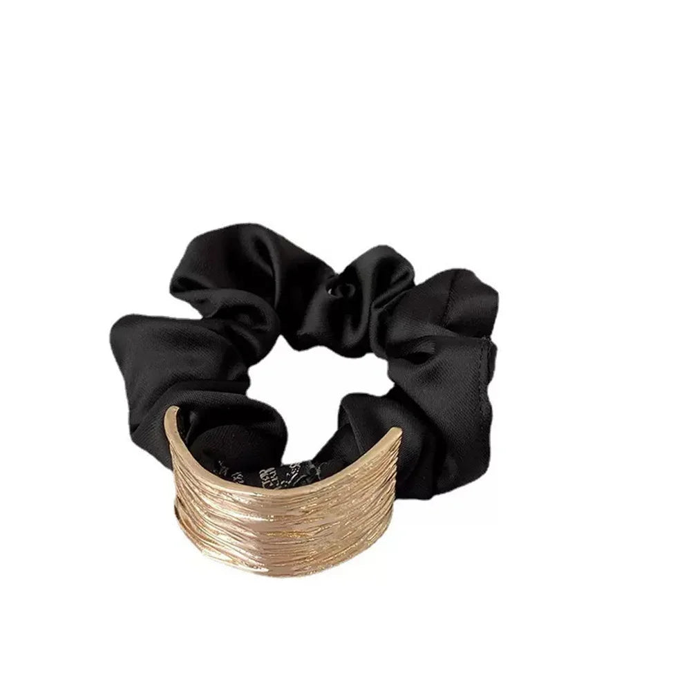 Elegant Metal Flower Hair Rope Ring Elastic Hair