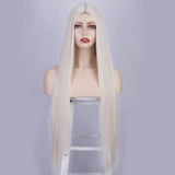 Peach Long Straight Red Pink Natural Hairline Wig