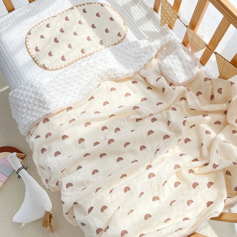 3D Minky Dot Baby Blanket Newborn Cotton Gauze