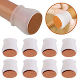 16pcs Silicone Chair Leg Cap Socks Felt Anti-Slip