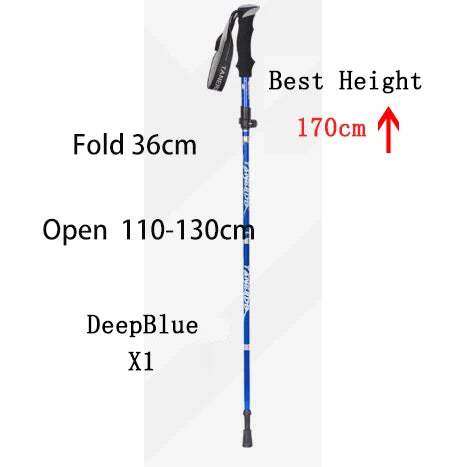 Outdoor Portable 5-Section Fold Trekking Pole Camping Walking