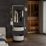 Movable coat rack bedroom saddle leather storage floor