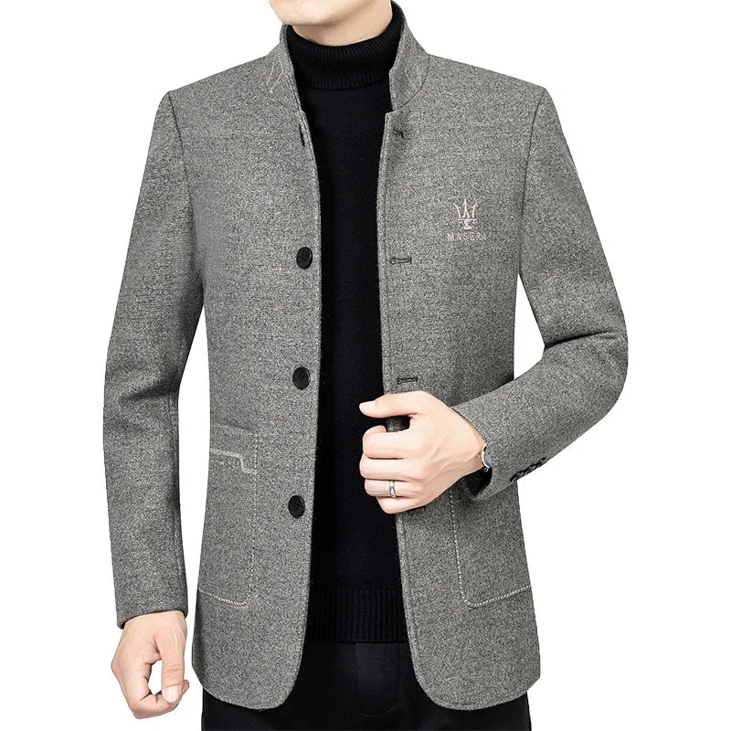 Men Business Casual Woolen Blazers Jackets Wool Suits