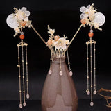 Chinese Hanfu Hair Accessories Set Long Fringed Vintage