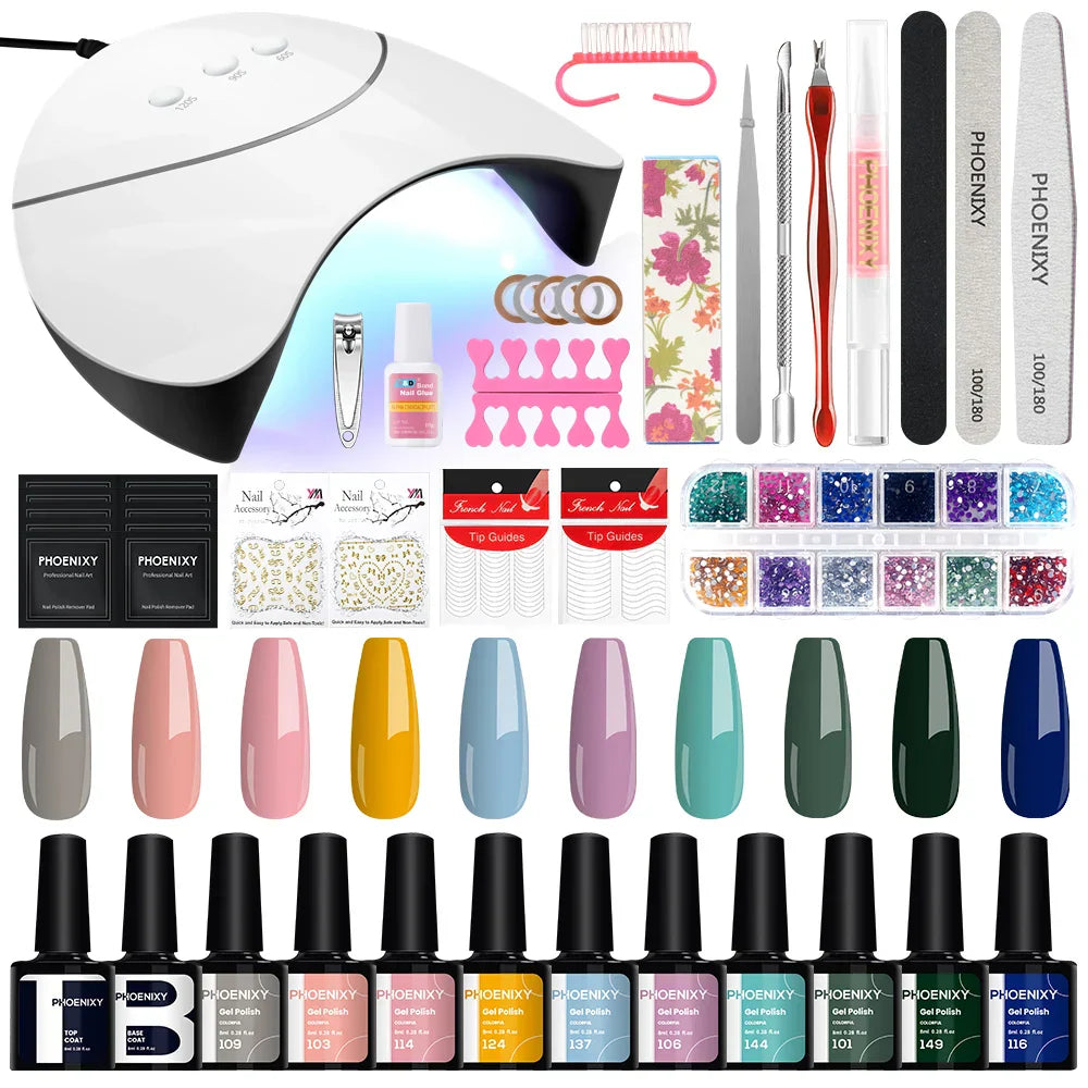 PHOENIXY Gel Nail Polish Set with 36W Nail