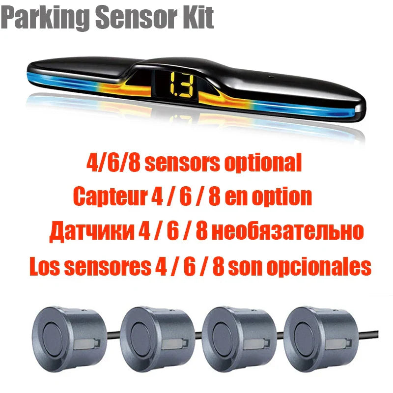 Multiple Radar Parking Sensor Kit Backlight Parktronic LED