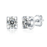 PuBang Fine Jewelry 925 Sterling Silver Sparkling 0.5CTx2PCS