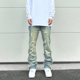 Streetwear Mens Blue Washed Jean Relaxed Fit Side