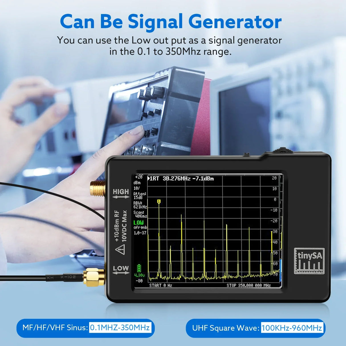 Upgraded Hand held tiny Spectrum analyzer TinySA 2.8"