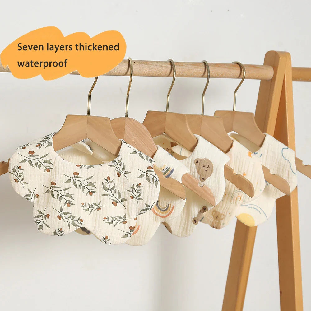 New Thickened 7 Layers Cotton Waterproof Baby Bibs