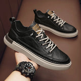 Elastic Shoes for Men Trend Casual Brand Leather