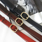 DINISITON New Women‘s Belt Genuine Leather Belts For Women Female Gold Pin Buckle Strap Fancy Vintage for Jeans Dropshipping