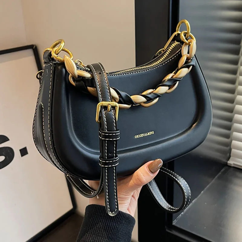 Simple Versatile Bag for Women's 2024 New Solid