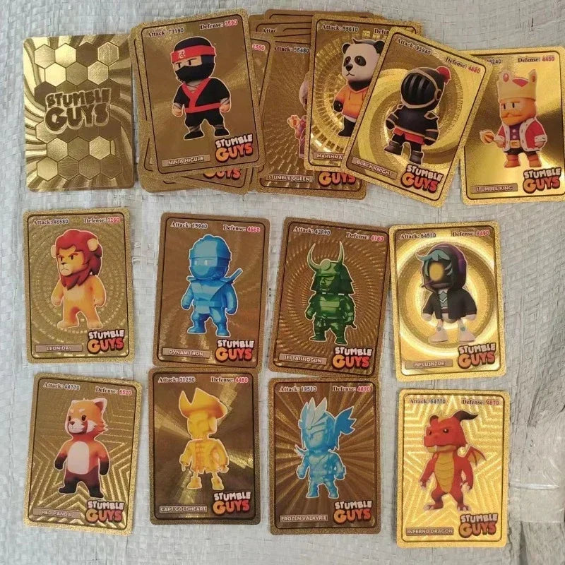 55Pcs/Set Stumble Guys Cards Anime Board Game Gold